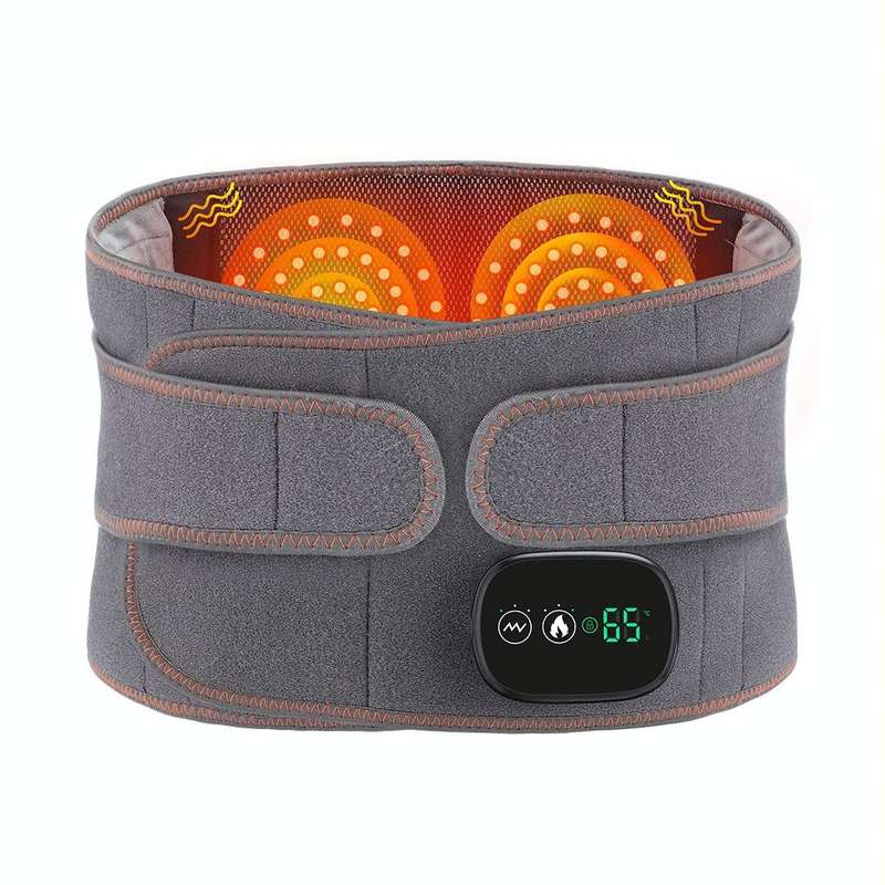 USB Charging Red Light Heating Massage Lumbar Belt Warming Waist Belt(Gray)