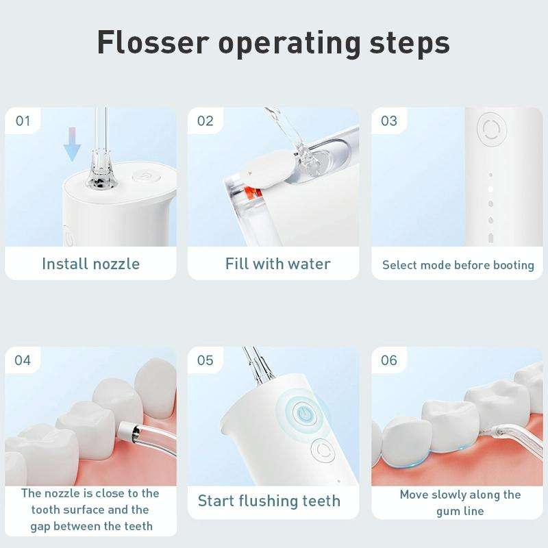 Original Xiaomi Mijia F300 Electric Pulse Oral Irrigator Tooth Cleaner, Capacity : 240mL (Green)