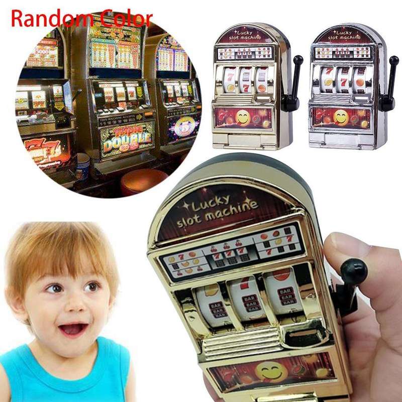 Mini Slot Machine Toy Rotatable Stress Reliever Children Party Jackpot Funny Jokes Play Toy, Rand...