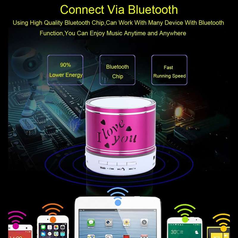 A9L Mini Portable Bluetooth Stereo Speaker with RGB LED Light, Built-in MIC, Support Hands-free C...