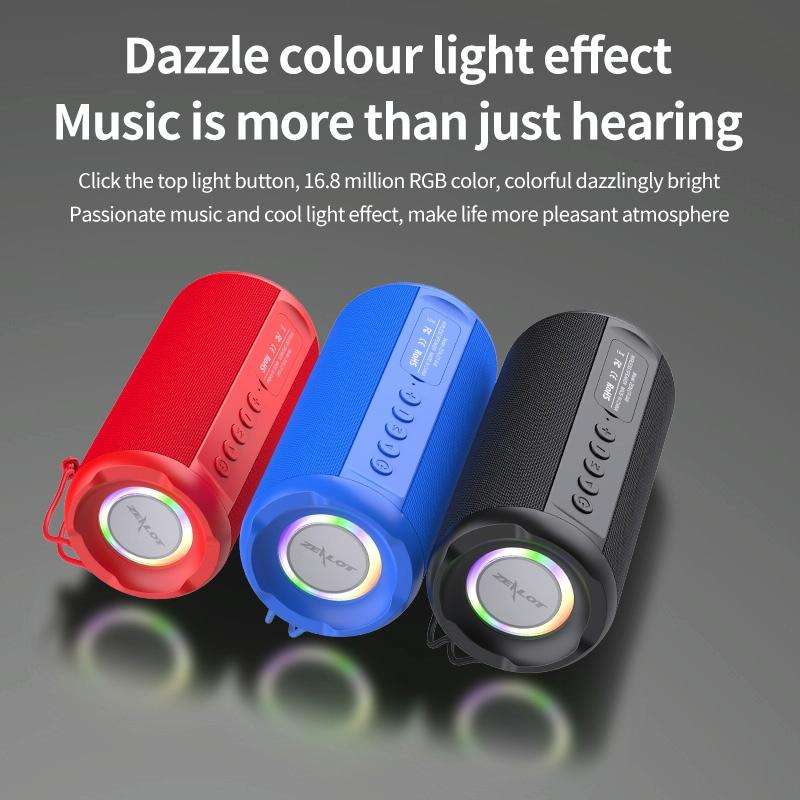 Zealot S46 TWS Portable Wireless Bluetooth Speaker with Colorful Light(Black)