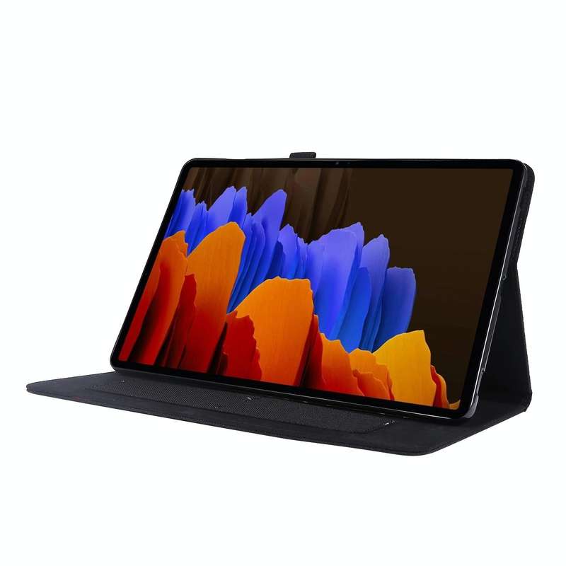 For Samsung Galaxy Tab S8 Ultra Horizontal Flip Fabric Leather Tablet Case with Card Slots & Hold...