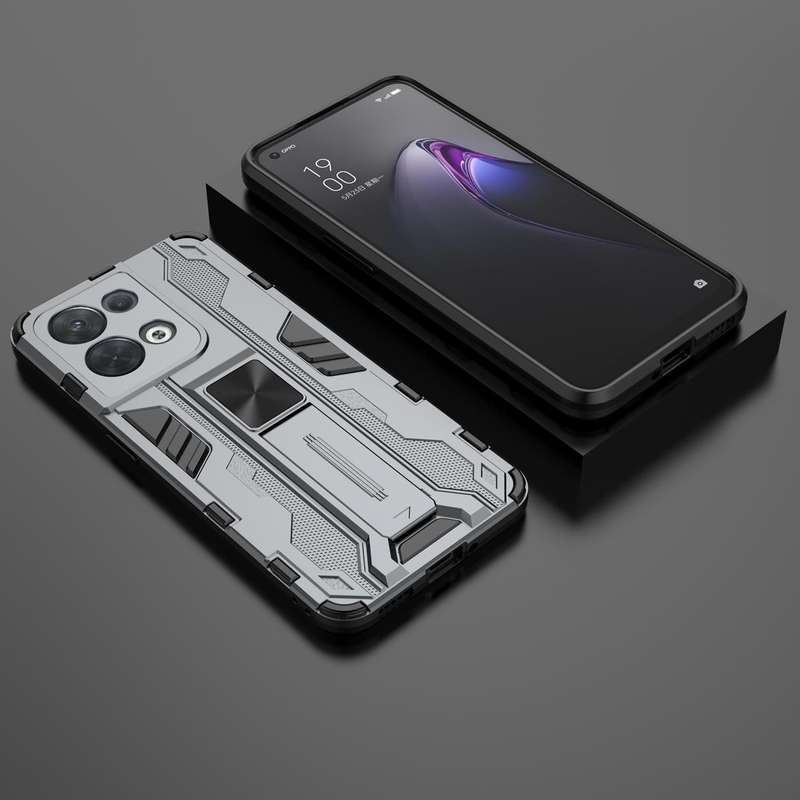 For OPPO Reno8 5G Supersonic PC + TPU Shock-proof Phone Case(Grey)