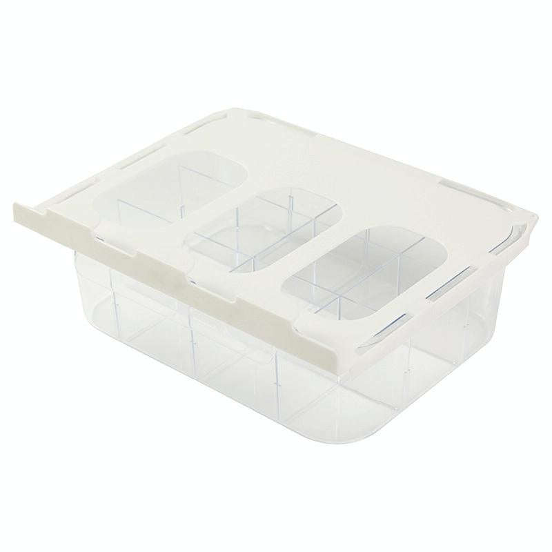 Home Wardrobe Drawer Type Underwear Socks Storage Box With Partition (Transparent)