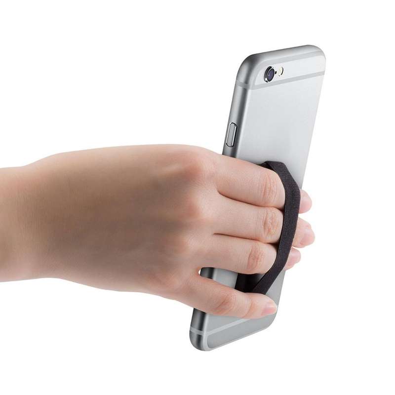 Finger Grip Phone Holder for iPhone, Galaxy, Sony, Lenovo, HTC, Huawei, and other Smartphones(Black)
