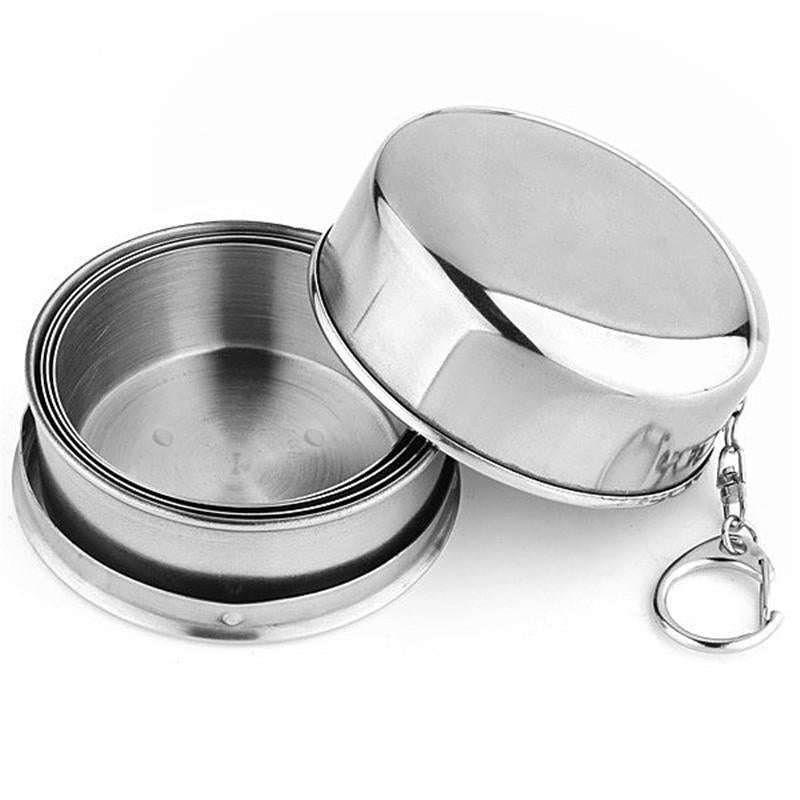Stainless Steel Camping Folding Cup Traveling Outdoor Camping Hiking Mug Portable Collapsible Cup...
