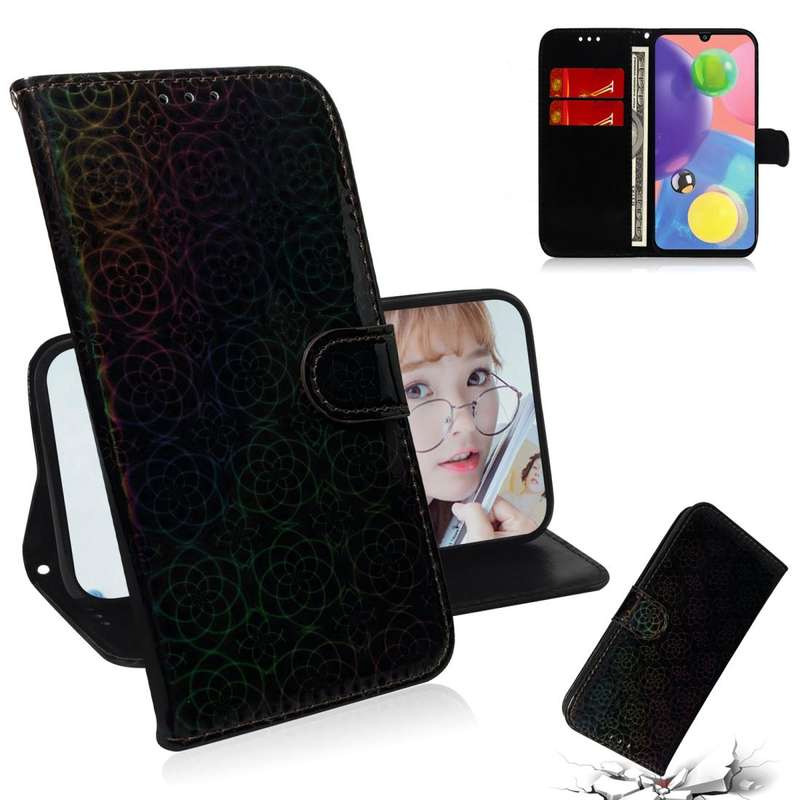 For Galaxy A70s Solid Hyun Color Magnetic Attraction Horizontal Flip Leather Case with Lanyard, S...