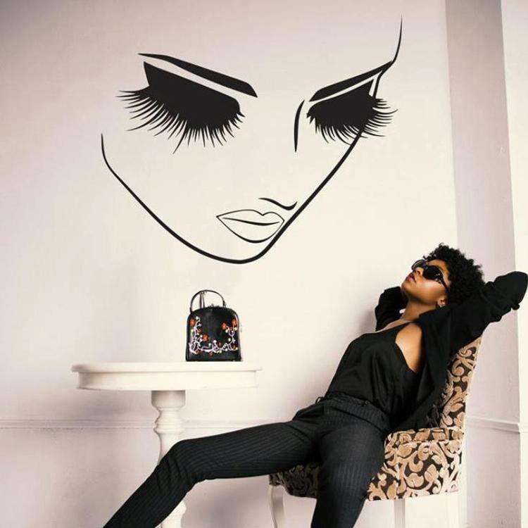 2 PCS Makeup Wall Salon Wall Beauty Studio Wall Art Decoration Sticker Wall Sticker, Size:4034cm