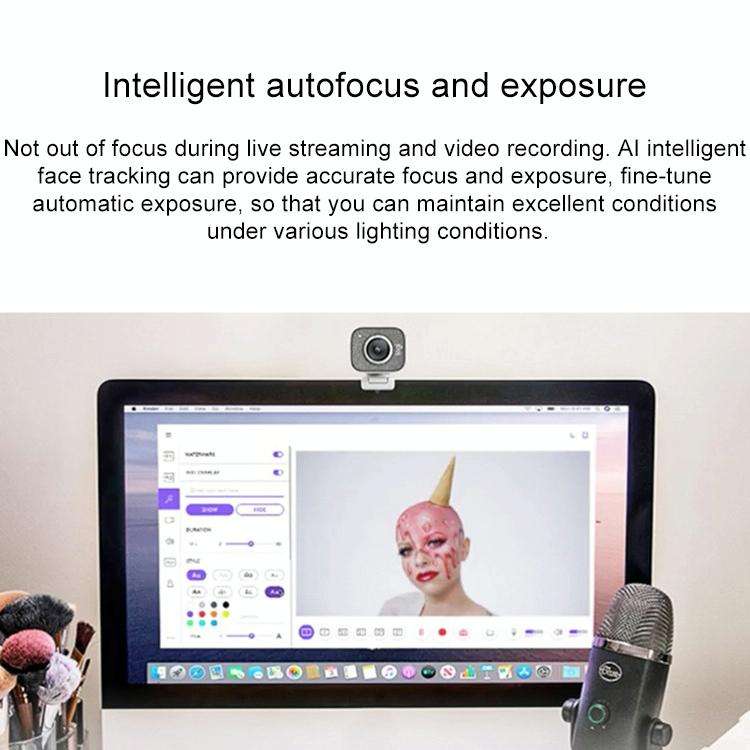 Logitech StreamCam Full HD 1080P / 60fps Auto Focus USB-C / Type-C Port Live Broadcast Gaming Web...
