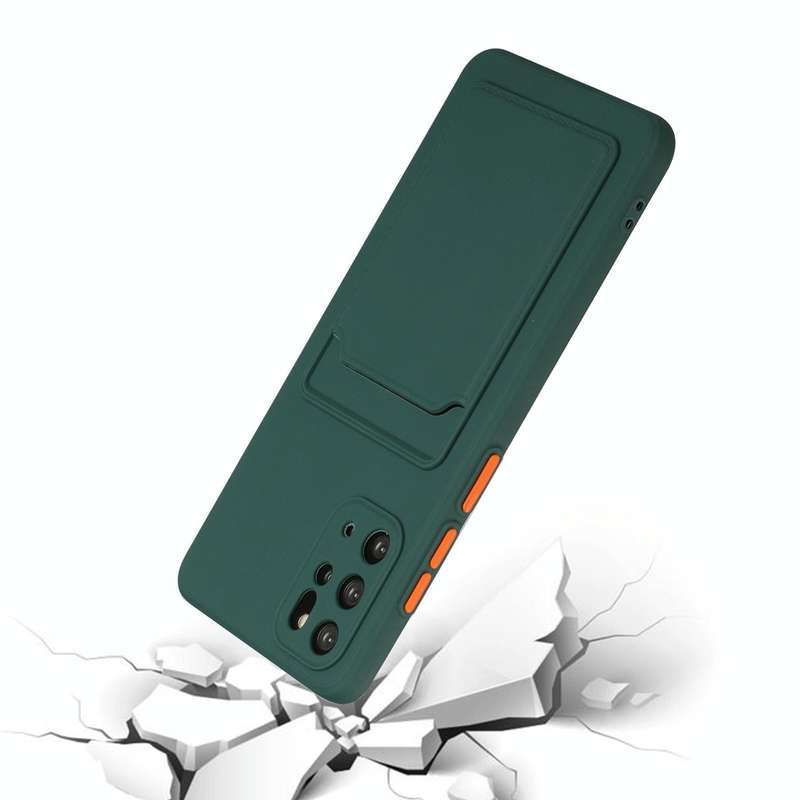 For Samsung Galaxy S20+ Card Slot Design Shockproof TPU Protective Case(Dark Green)