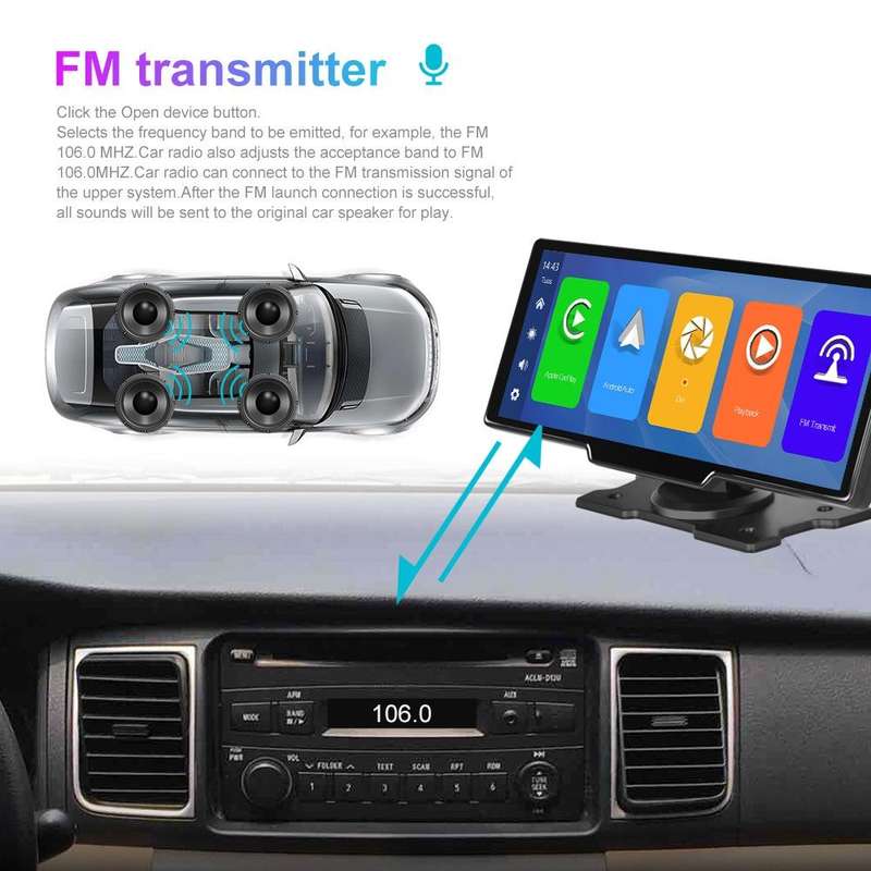 A3073 HD Wired 9.3 Inch 1 To 1 Smart Player With Wireless Carplay Two-way Video Split-screen Disp...