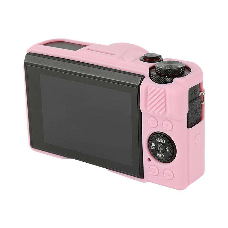 For Canon PowerShot G7 X Mark II / G7X2 Soft Silicone Protective Case with Lens Cover(Pink)