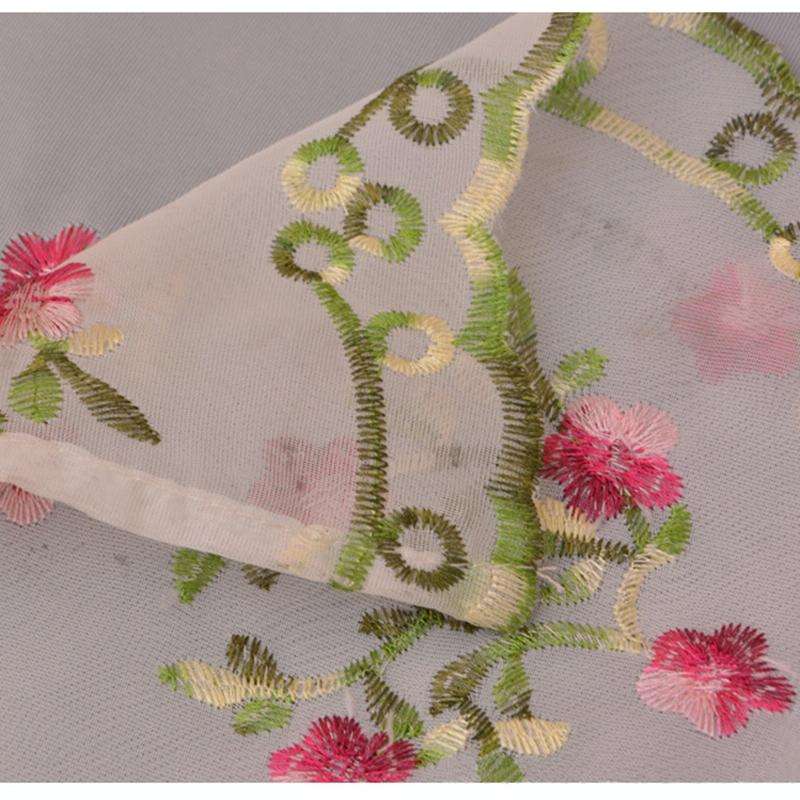 Simple Pastoral Embroidery Flower Window Bbalcony Flower Window Tulle Curtain, Size: 150cm x 65cm...