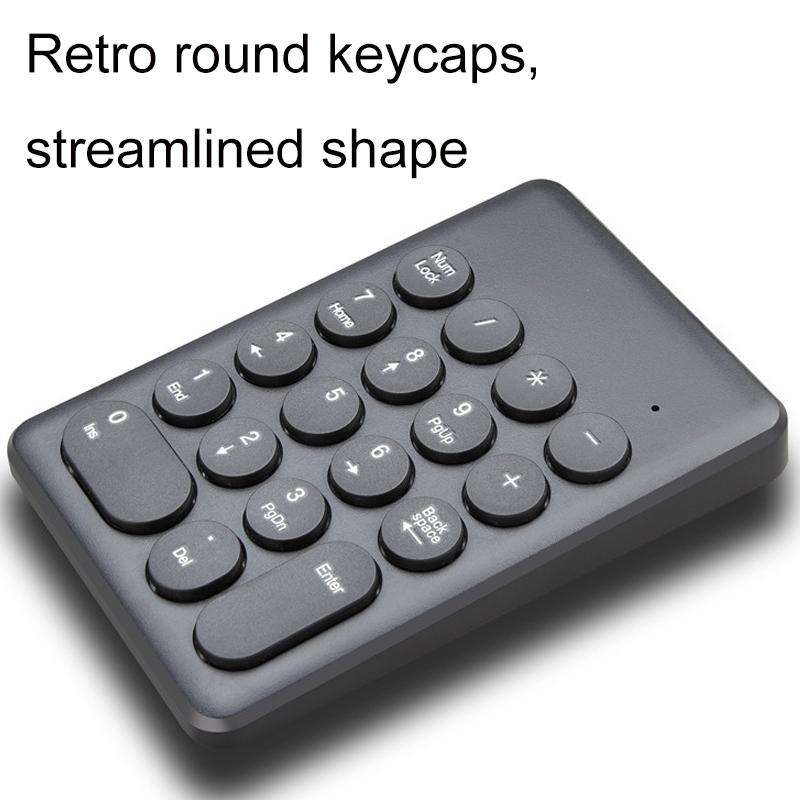 269 18 Keys Wireless Mini Numeric Keypad Accounting Bank Engineering Keypad(Black)