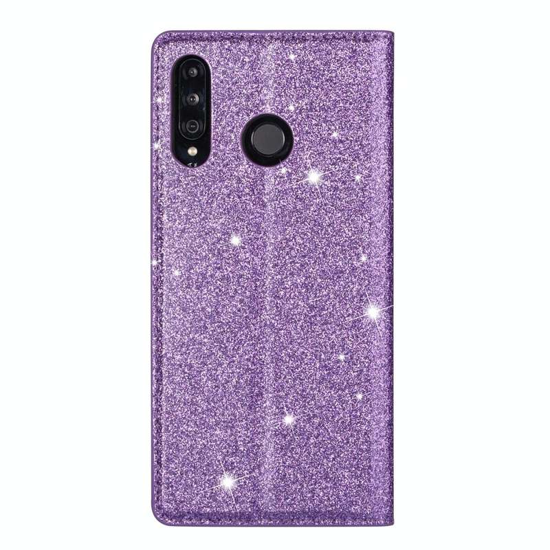 For Huawei P30 Lite Ultrathin Glitter Magnetic Horizontal Flip Leather Case with Holder & Card Sl...