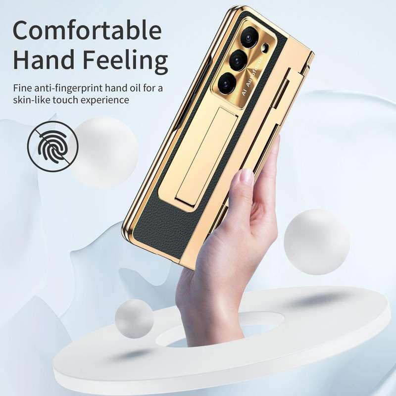 For Samsung Galaxy Z Fold5 5G Integrated Full Coverage Pen Slot Folding Phone Case with Stylus(Go...