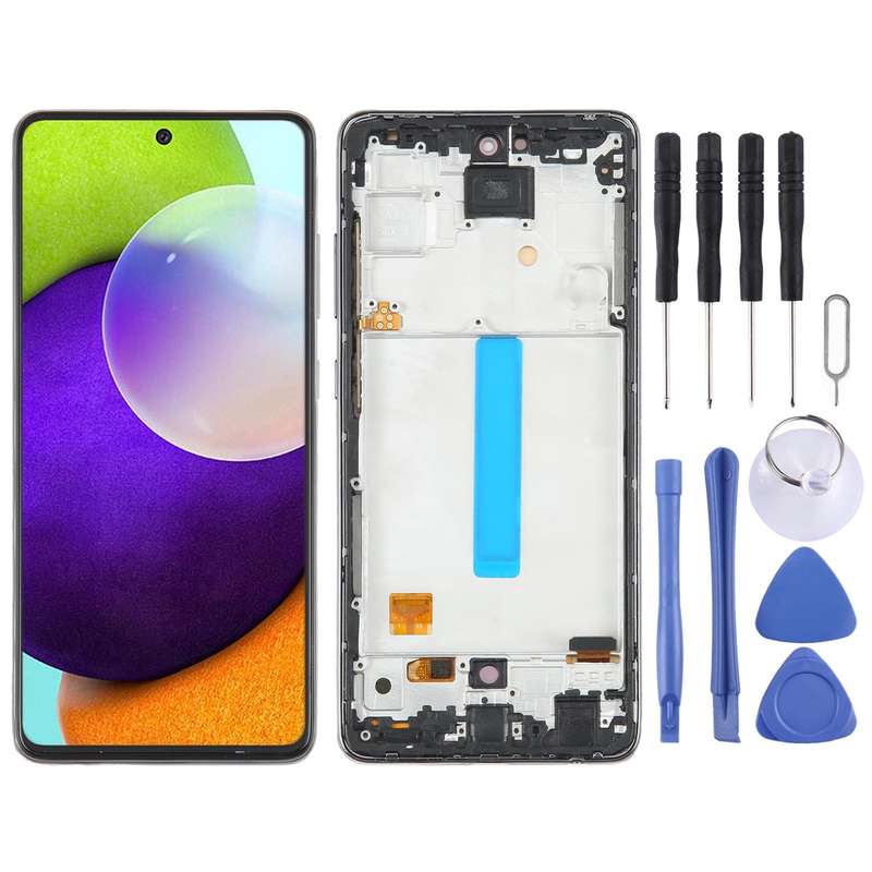For Samsung Galaxy A52 4G SM-A525 6.43 inch OLED LCD Screen Digitizer Full Assembly with Frame(Bl...