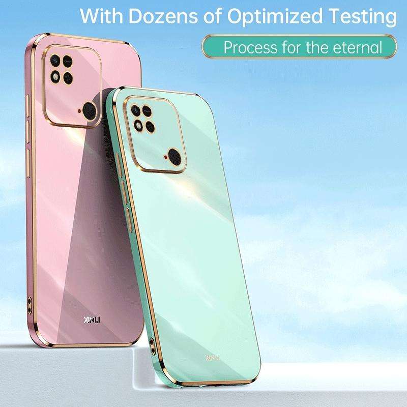For Xiaomi Redmi 10C XINLI Straight Edge 6D Electroplate TPU Phone Case(Cherry Purple)