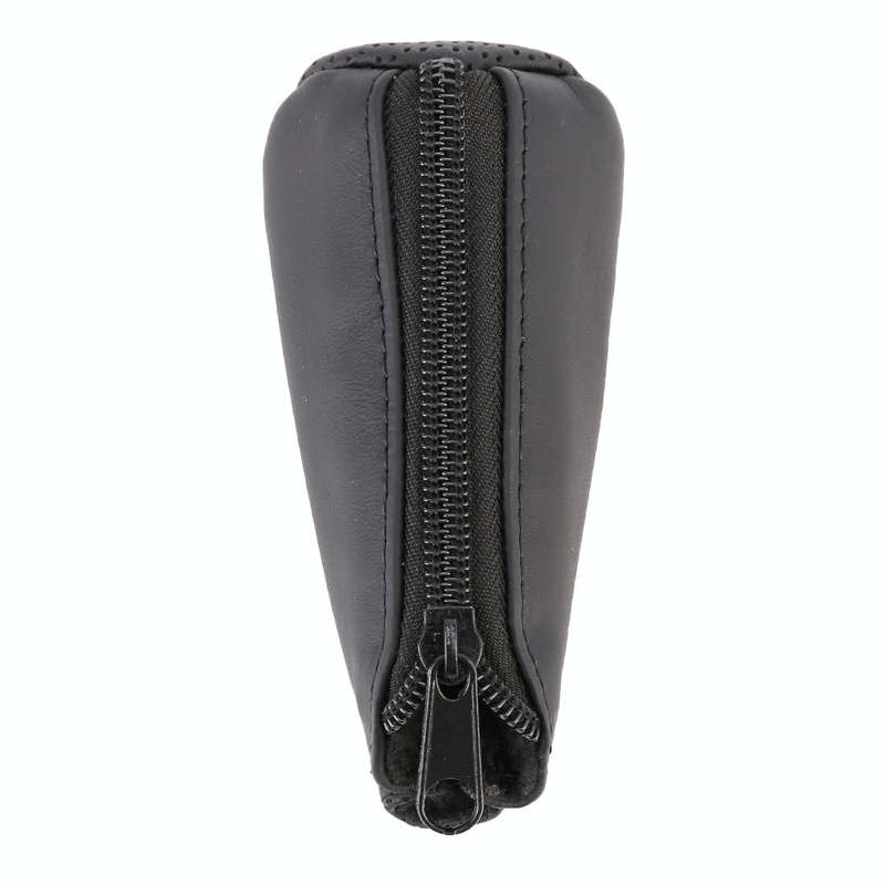 Universal Nonslip Breathable Genuine Leather Car Gear Shift Knob Cover(Black)