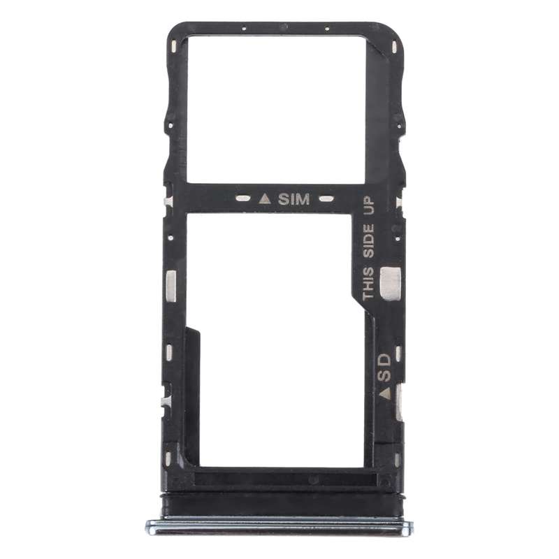 Original SIM Card Tray + Micro SD Card Tray for TCL 10L/10 Lite T770H T770B(Silver)