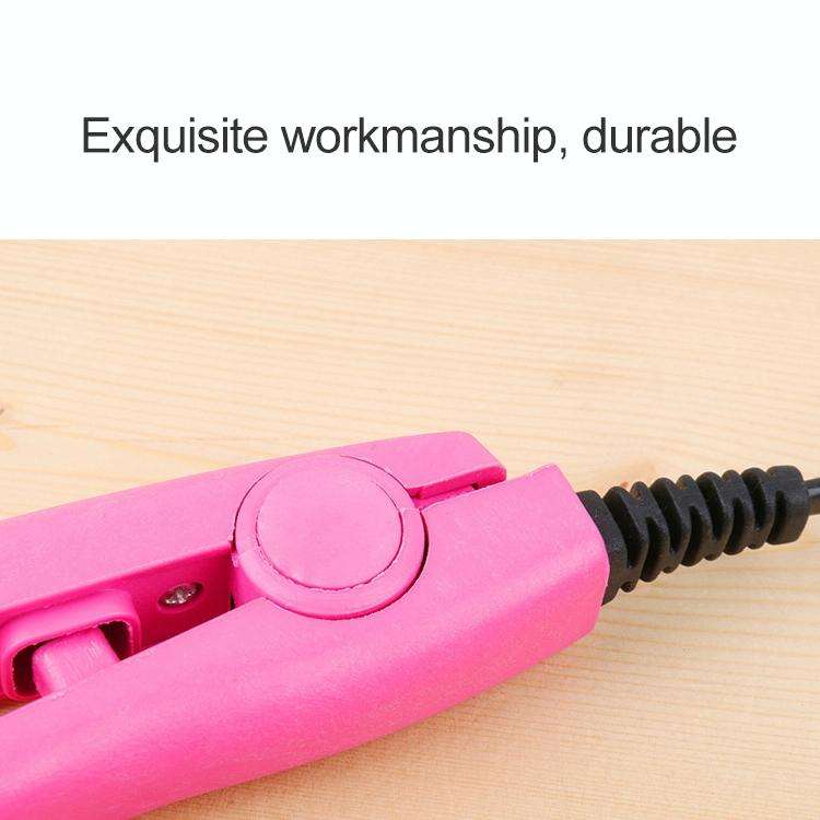 Mini Hair Straightener Ceramic Tourmaline Plates Curler(Pink)
