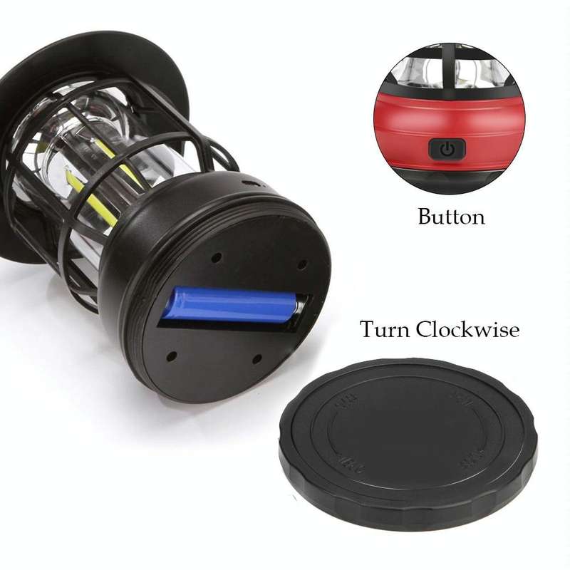 Portable Retro Hanging Lamp Lantern Camping Tent Light, Type:USB Charging(Black)