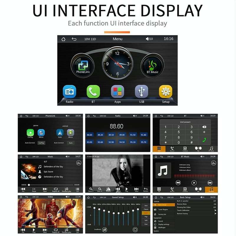 B5300 7 inch Wireless CarPlay Car Bluetooth MP5 Player, Support Mobile Phone Interconnection with...