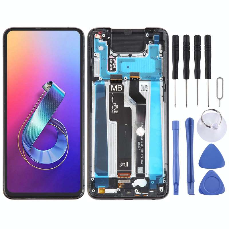 OEM LCD Screen for Asus Zenfone 6 ZS630KL I01WD Digitizer Full Assembly with FrameBlack)