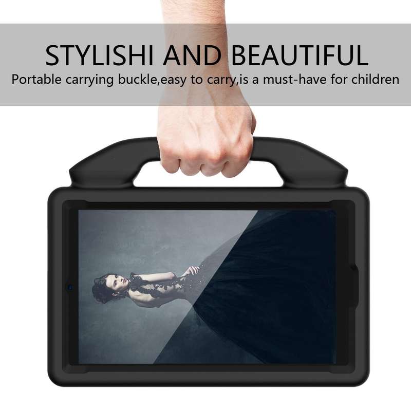 For Samsung Galaxy Tab A9 X110 Thumb Bracket EVA Shockproof Tablet Case(Black)