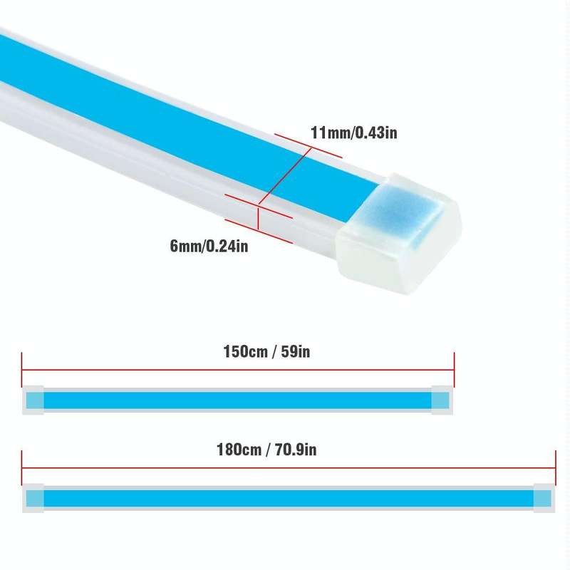 Car LED Streamer Decorative Hood Atmosphere Lights, Style: Monochrome Green Light(1.8m)