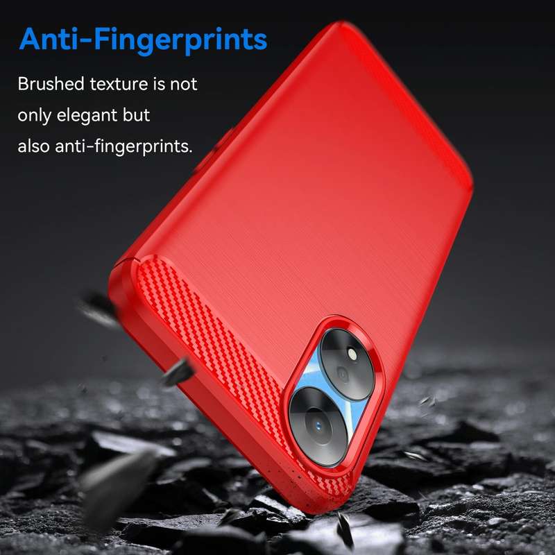 For OPPO A78 5G Brushed Texture Carbon Fiber TPU Phone Case(Red)