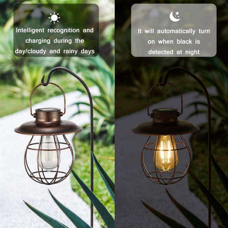 Outdoor Solar Waterproof Wrought Iron LED Hanging Light(Petals)