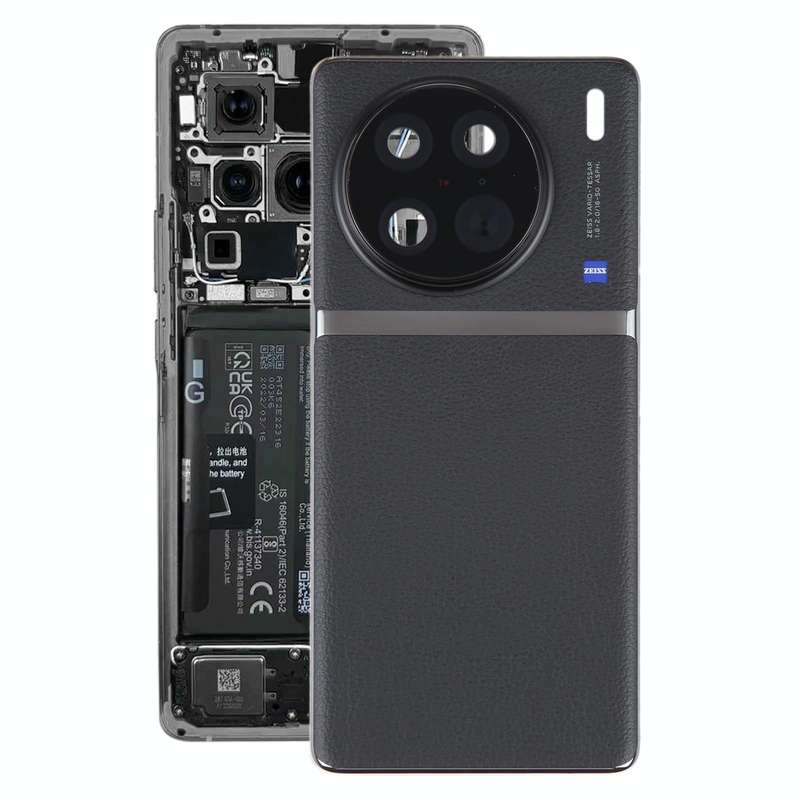 For vivo X90 Pro Original Battery Back Cover with Camera Lens Cover(Black)
