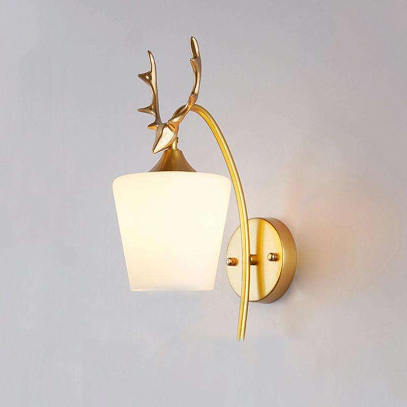 LED Glass Wall Bedroom Bedside Lamp Living Room Study Staircase Wall Lamp, Power source: 12W Warm...