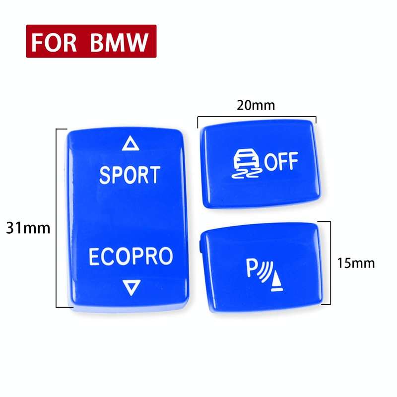 Car Gear Button Set for BMW 1 Series F20 2012-2018,Left and Right Drive(Blue)