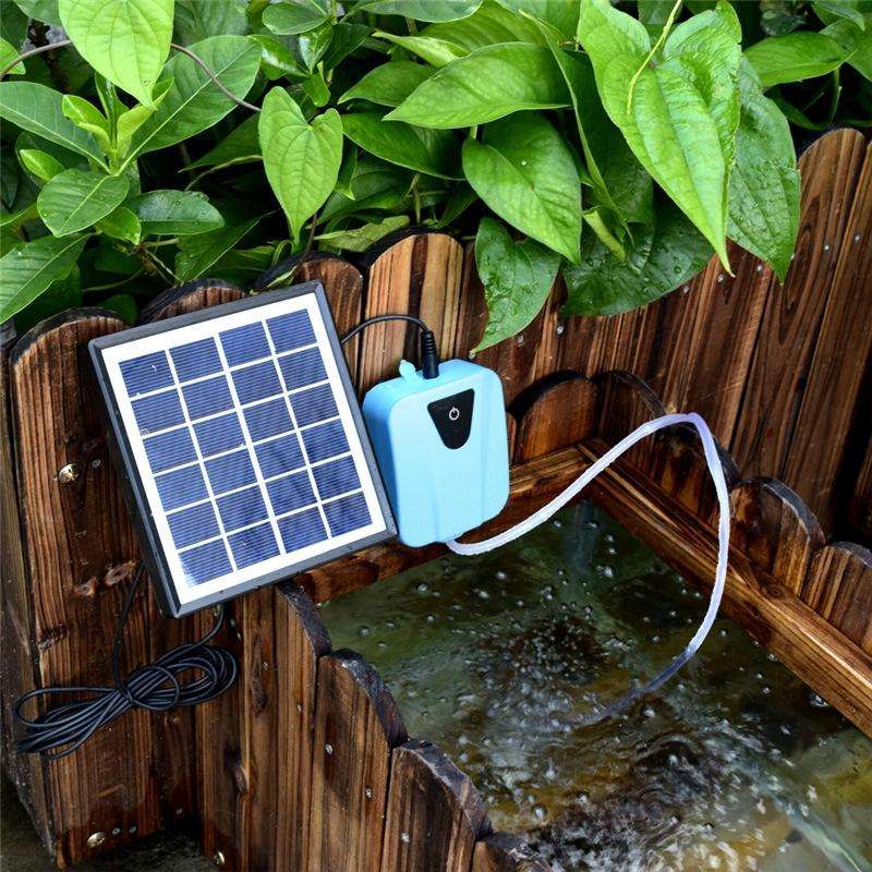 AP003 AC/DC Dual-use Aquarium Oxygen Pump Outdoor Solar Oxygen Pump for Fishing(Sky Blue)