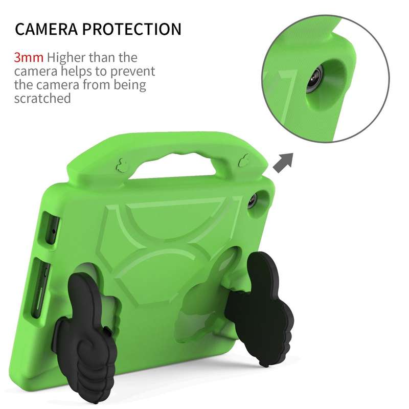 For Lenovo Tab M10 3rd Gen 10.1 TB-328 Thumb Bracket EVA Shockproof Tablet Case(Green)