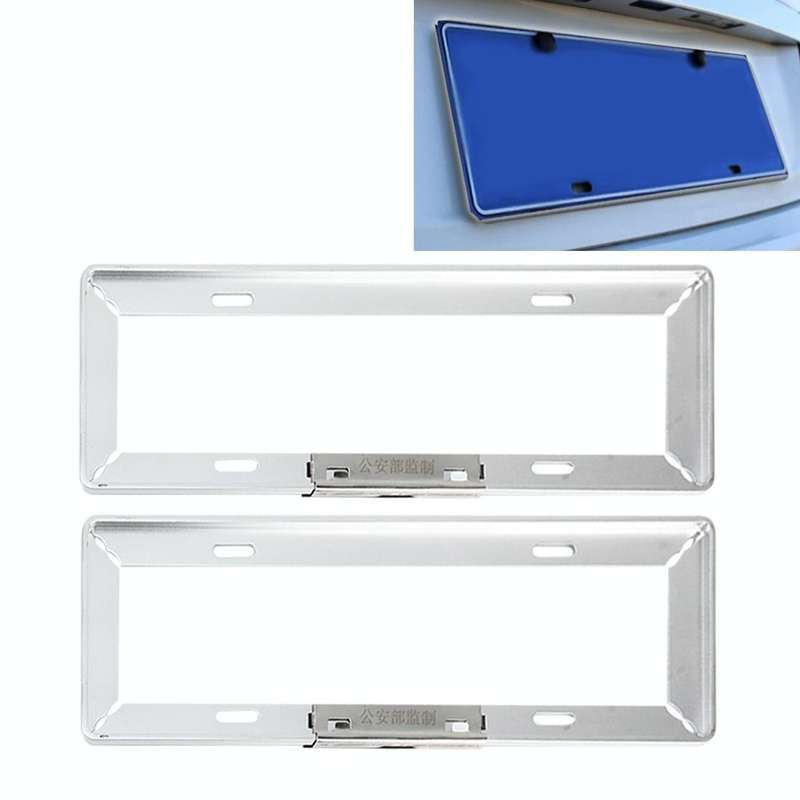 2 PCS Simple and Beautiful Car License Plate Frame Holder Universal License Plate Holder Car Acce...