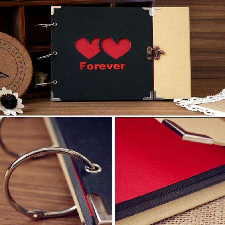 10 inch Hollow Ring Album Couple Models Creative Photo Album(Double Heart (Inner Ring))