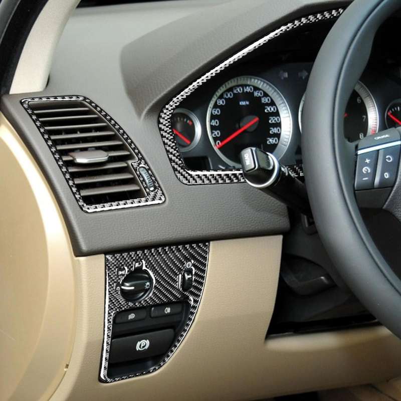 3 in 1 Car Carbon Fiber Steering Wheel Set Decorative Sticker for Volvo XC90 2003-2014, Left and ...