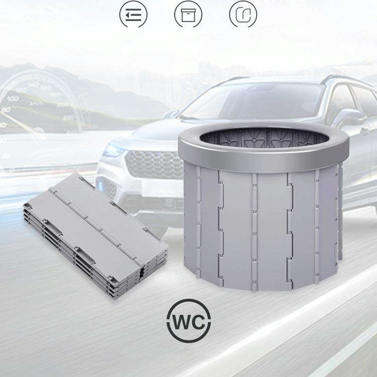 Folding Toilet Travel Car Toilet With Cover Indoor Portable Emergency Camping Toilet(Grey)