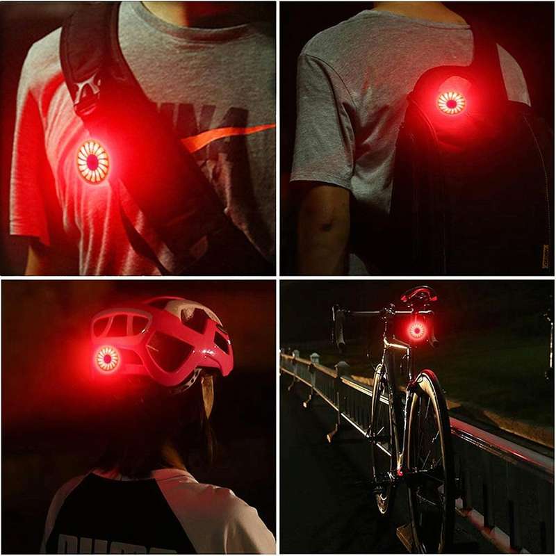 Bicycle Smart Sensor Brake Light USB Tail Light Warning Light(Black)