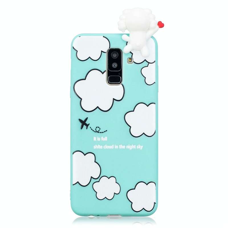 For Galaxy A6+ (2018) Shockproof Cartoon TPU Protective Case(Clouds)