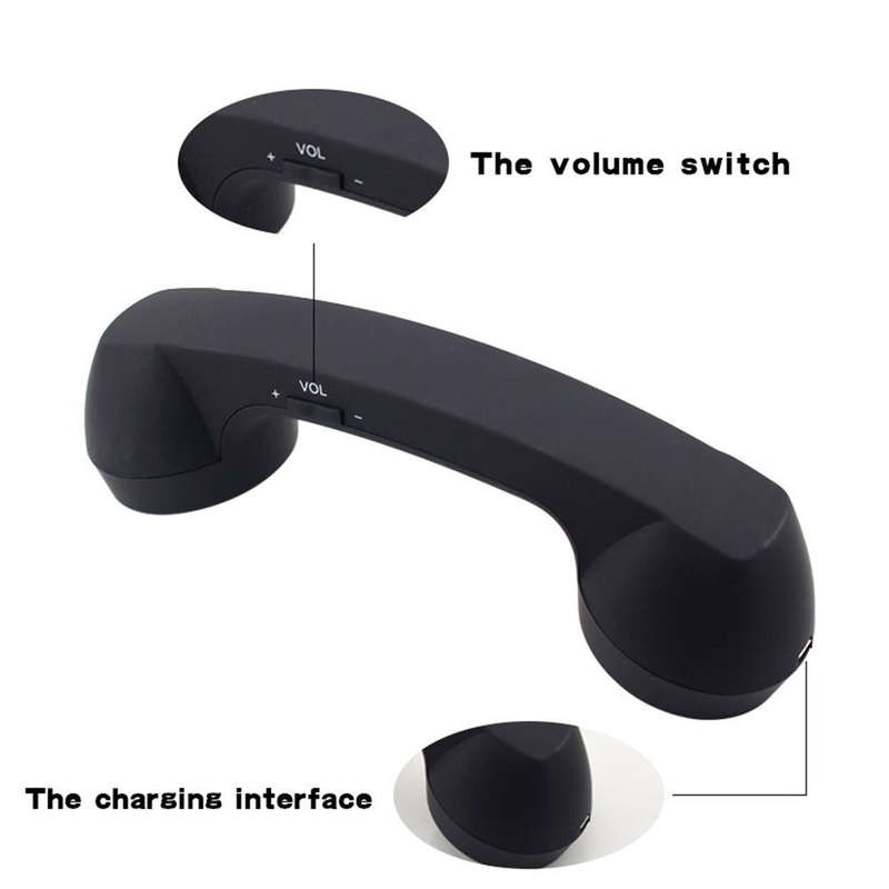 Bluetooth Wireless Connection Retro Microphone External Mobile Phone Handset(Black)