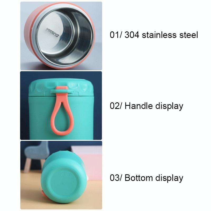 Stainless Steel Soup Cup Soup Pot Lunch Box Portable Thermos Cup(Red)