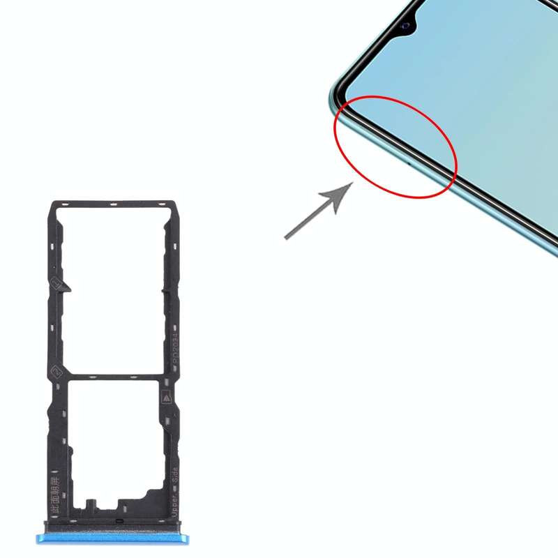 For vivo Y30 Standard / Y12s SIM Card Tray + SIM Card Tray + Micro SD Card Tray (Blue)