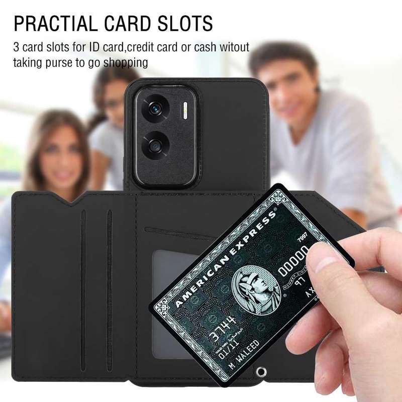 For Honor 90 Lite/X50i Skin Feel PU + TPU + PC Card Slots Phone Case(Black)