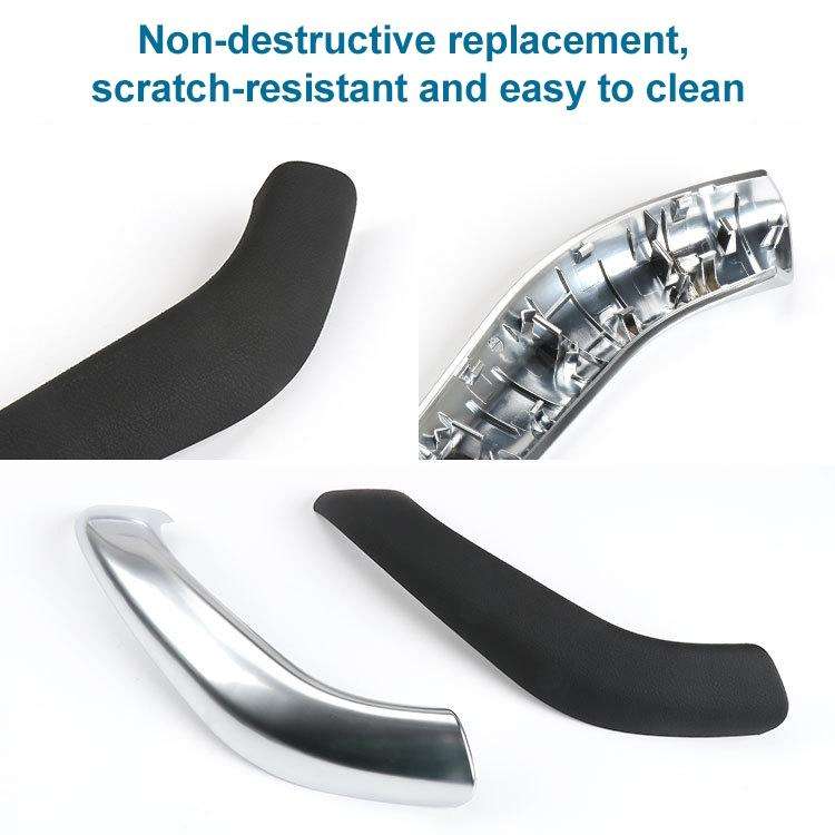 1 Pair Car Inside Doors Handle Pull Trim Cover 51417417513 for BMW X1 2016-, Left Driving (Silver)
