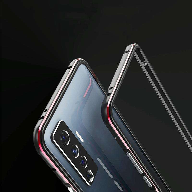 For Vivo X50 & X50 Pro Aluminum Alloy Shockproof Protective Bumper Frame(Pink Silver)