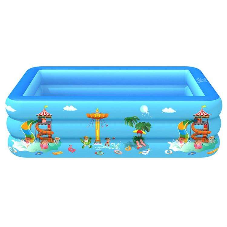 Household Indoor and Outdoor Amusement Park Pattern Children Square Inflatable Swimming Pool, Siz...